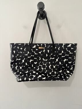 Kate Spade Coated Canvas Tote Bag Black and White